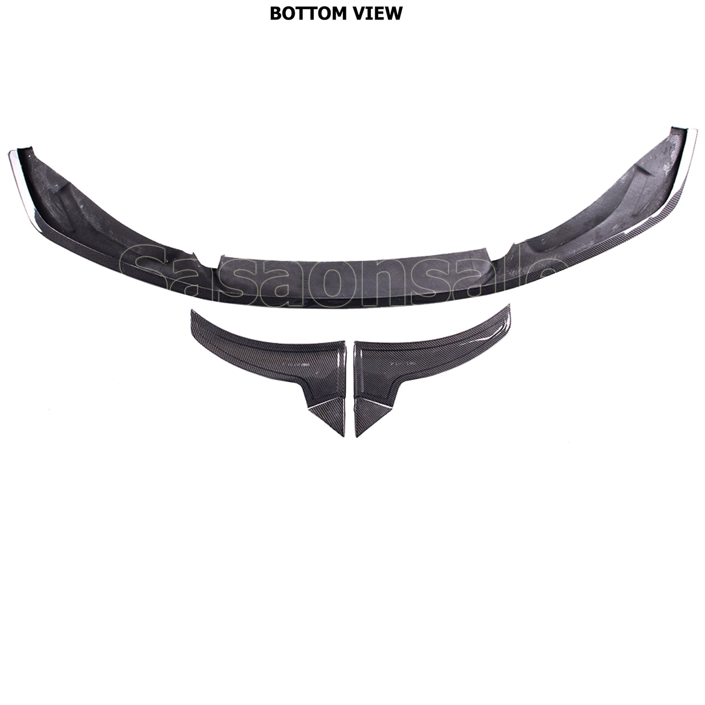 For 2015-2020 BMW F80 M3 & F82 M4, LT Style Real Carbon Fiber Front Bumper Lip Spoiler + Winglet