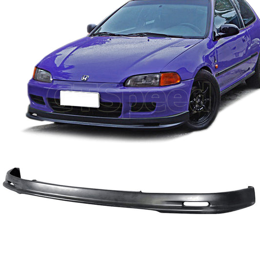 [GT-Speed] MU Style PU Front Bumper Lip, Compatible With 1992-1995 Honda Civic Coupe/Hatchback Factory Bumper Only