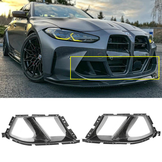 For 2021-2026 BMW G80 M3 & G82/G83 M4, MP Style Real Dry Carbon Fiber Front Bumper Air Duct Vent