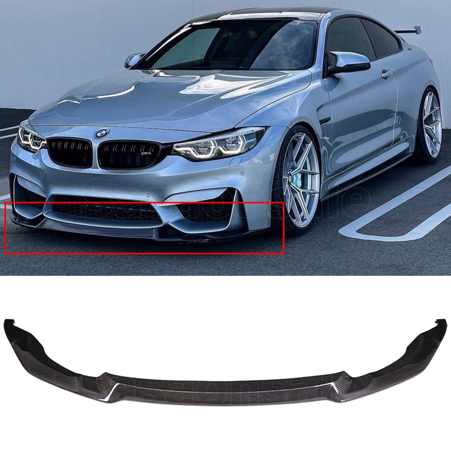 For 2015-2020 BMW F80 M3 & F82 M4, CS Style Real Carbon Fiber Front Bumper Lip Spoiler