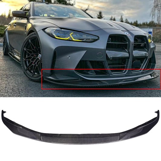 For 2021-2026 BMW G80 M3 & G82/G83 M4, MH Style Real Carbon Fiber Front Bumper Lip Spoiler