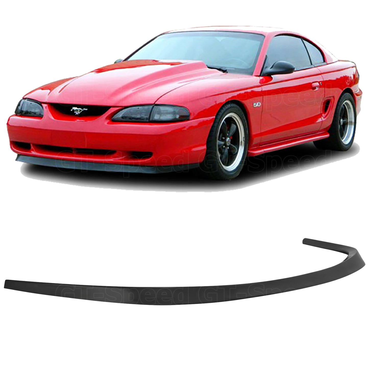 [GT-Speed] OE Style PU Front Bumper Lip, Compatible With 1994-1998 Ford Mustang Base GT Factory Bumper Only