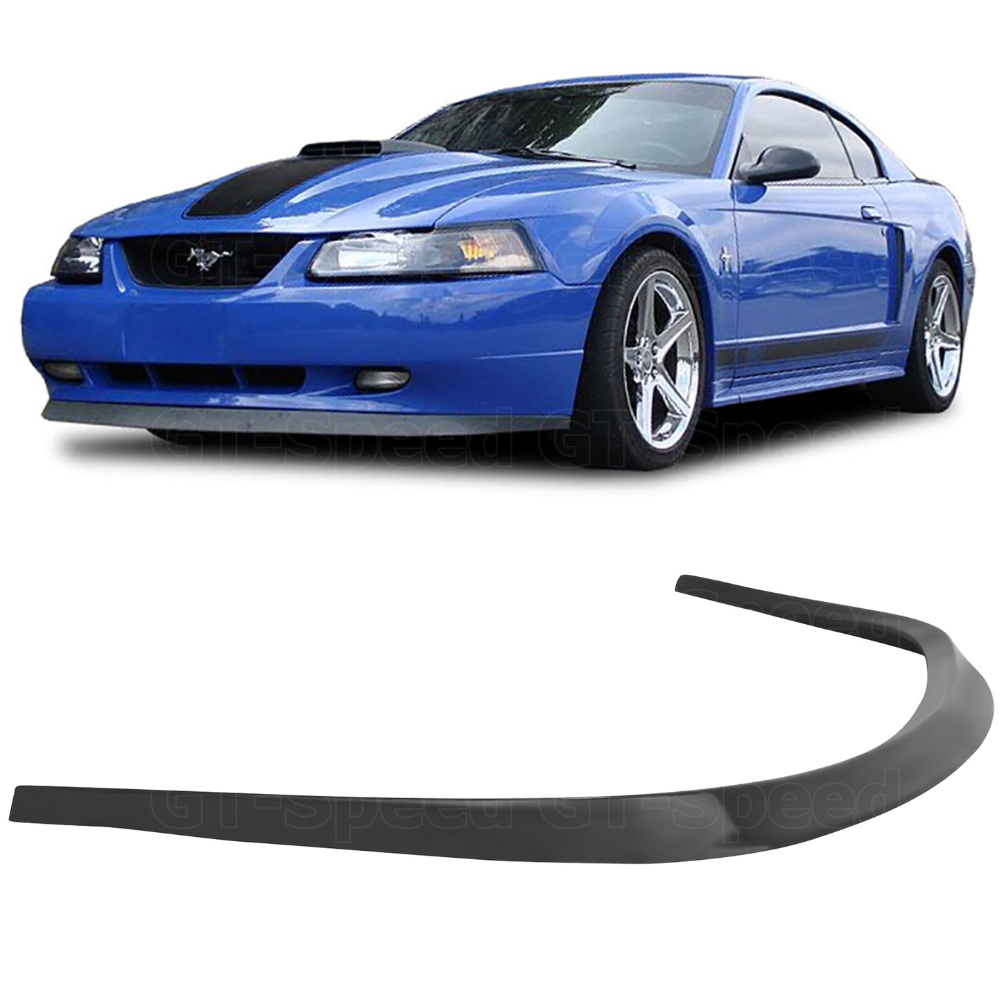 [GT-Speed] OE Style PU Front Bumper Lip, Compatible With 1999-2004 Ford Mustang Base GT Factory Bumper Only