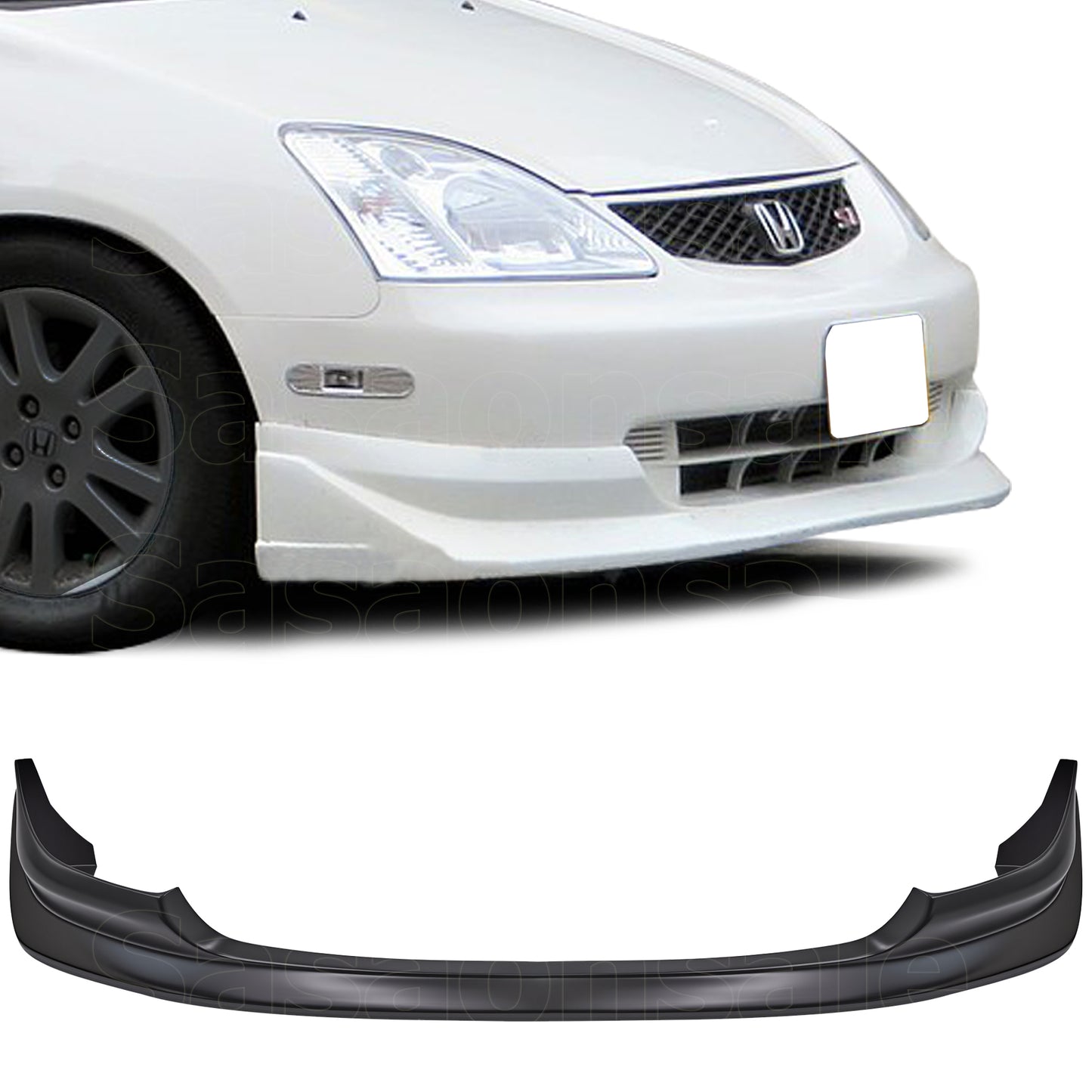 Front Bumper Lip Spoiler For 02-05 Honda Civic Si EP3 3dr, Black PU AW Style