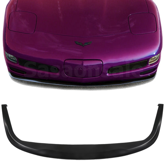 [GT-Speed] CS Style PU Front Bumper Lip for 1997-2004 Chevrolet Corvette C5 - Single Pack, Unpaint Black, Come with Hardware