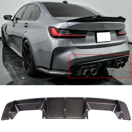 For 2021-2025 BMW G80 M3 & G82/G83 M4, MP Style Real Dry Carbon Fiber Rear Bumper Diffuser Lip