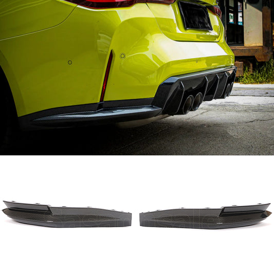 For 2021-2026 BMW M4 G82 G83 Only, OE Style Real Dry Carbon Fiber Rear Bumper Splitter Apron Lip