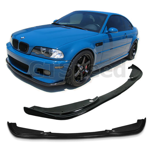 [GT-Speed] H Style PU Front Bumper Lip, Compatible With 2001-2006 BMW E46 Factory M3 Bumper Only