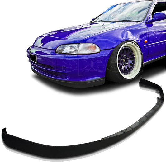 [GT-Speed] SiR Style PU Front Bumper Lip, Compatible With 1992-1995 Honda Civic Sedan Factory Bumper Only