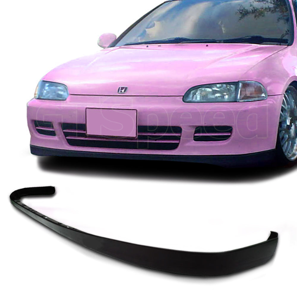 [GT-Speed] SiR Style PU Front Bumper Lip, Compatible With 1992-1995 Honda Civic Coupe/Hatchback Factory Bumper Only