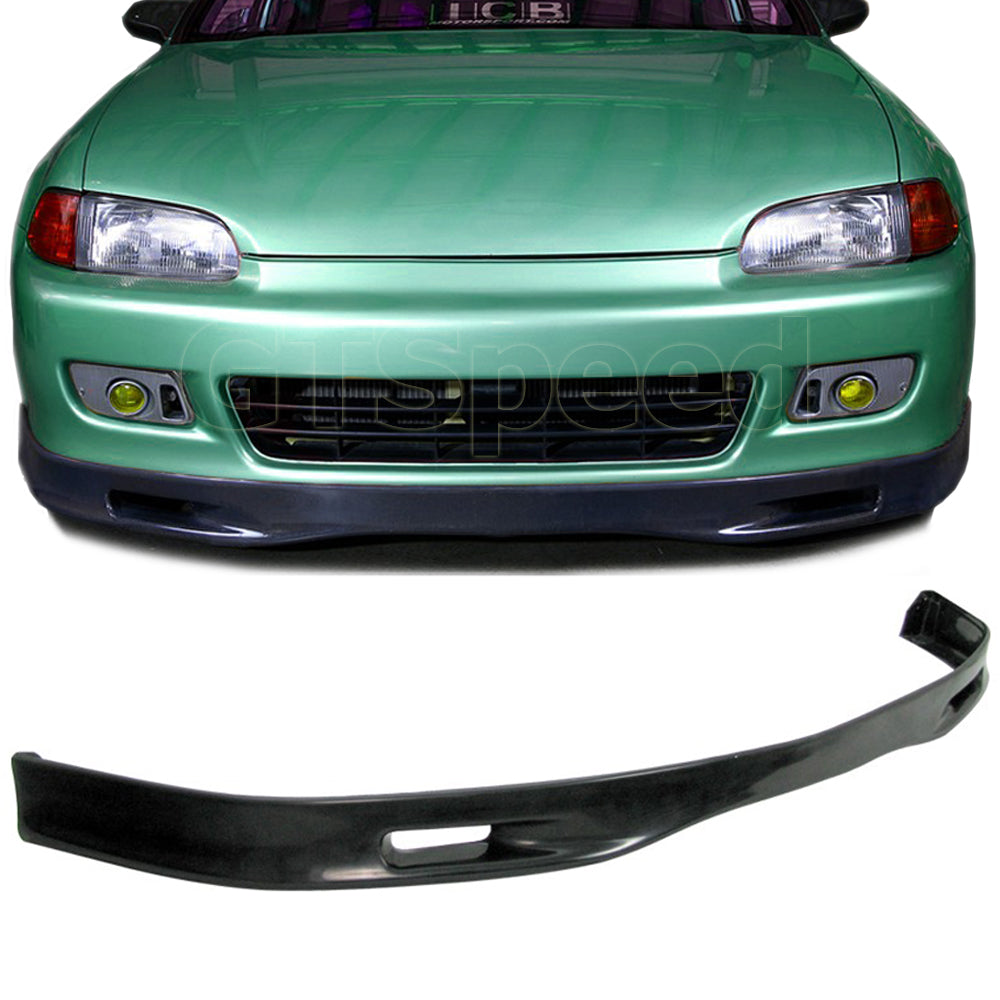 [GT-Speed] SP Style PU Front Bumper Lip, Compatible With 1992-1995 Honda Civic Coupe/Hatchback Factory Bumper Only