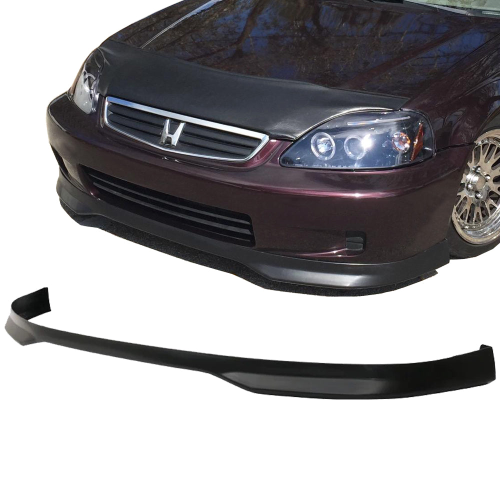 [GT-Speed] Type-R Style PU Front Bumper Lip, Compatible With 1999-2000 Honda Civic Factory Bumper Only
